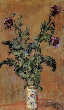  vase Oil Painting - Vase of Poppies Claude Monet